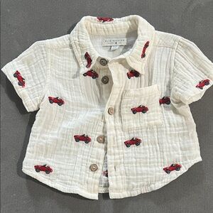 Pink Chicken Baby Jack Shirt with embroidery vintage cars